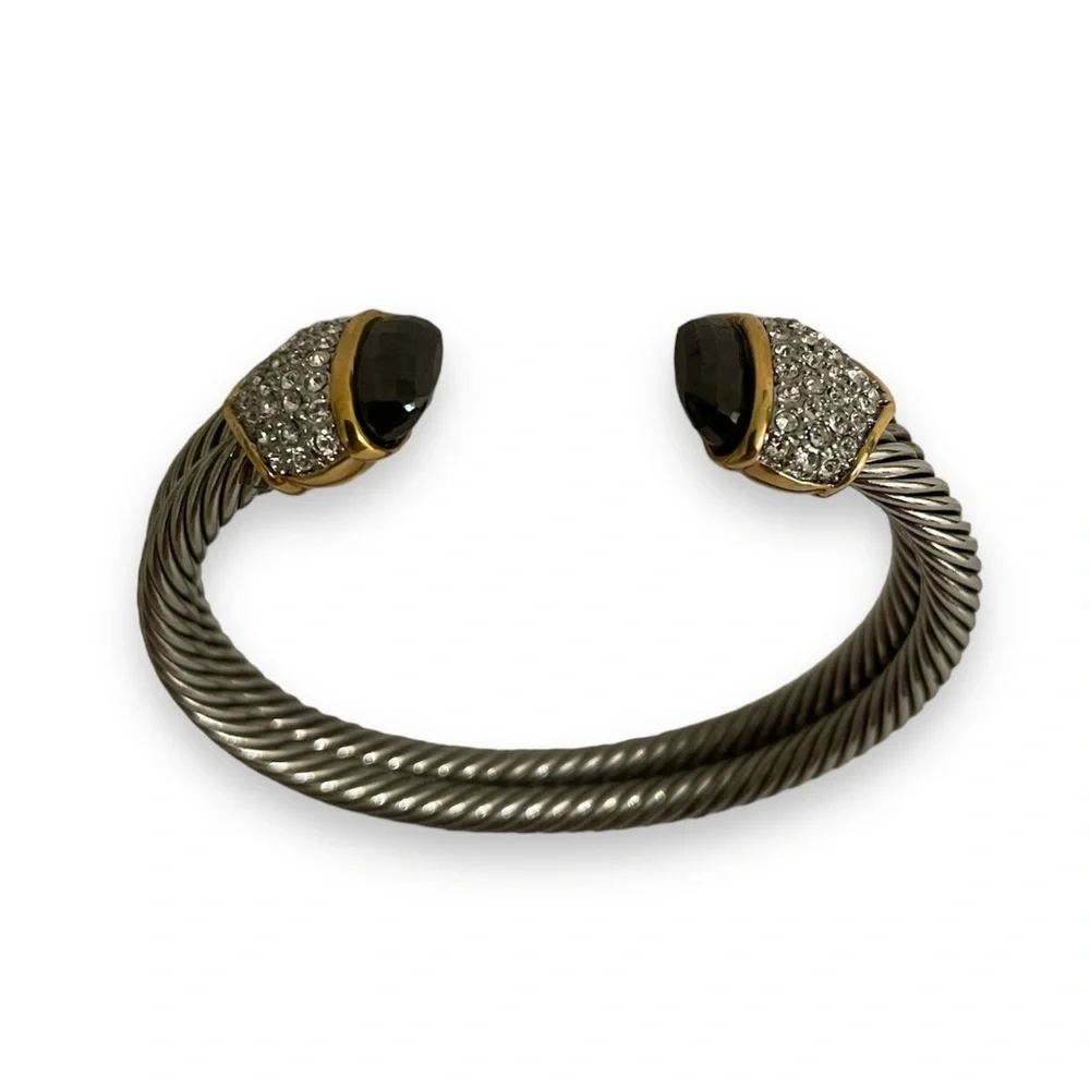 ★ Classic Cable Cuff Stacking Bangles ★ - Picture 6 of 10
